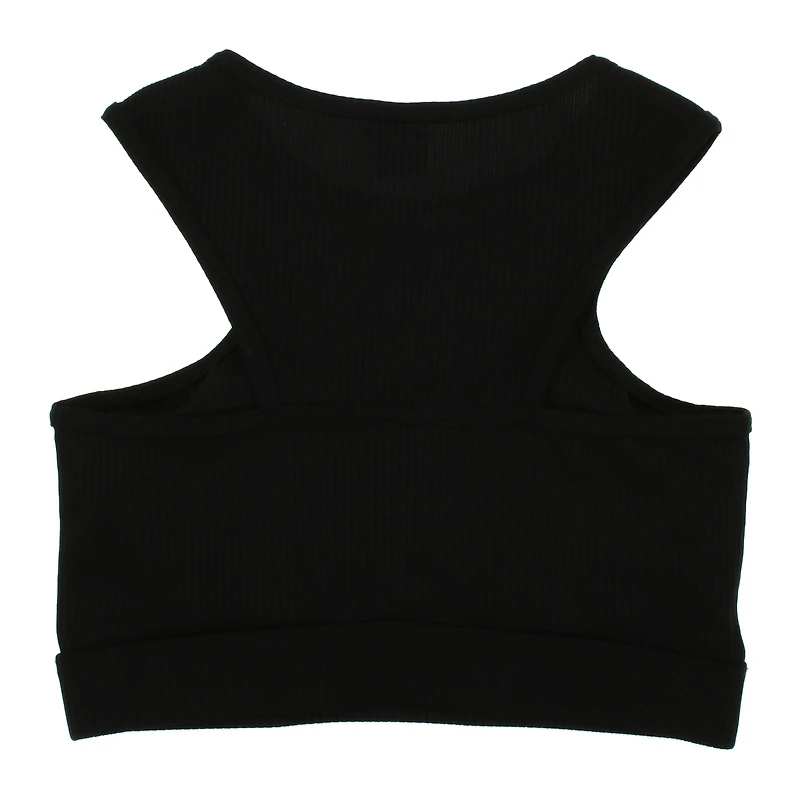 Black Ribbed Razor Sports Bra