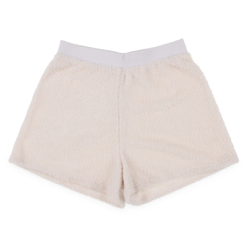 Cream Cozy Teddy Lounge Shorts
