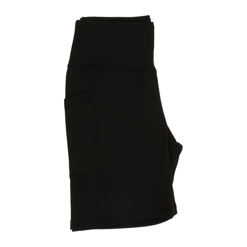 Black High Waist Bike Shorts w/ Pockets