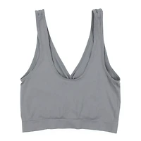 Gray Ruched Sports Bra