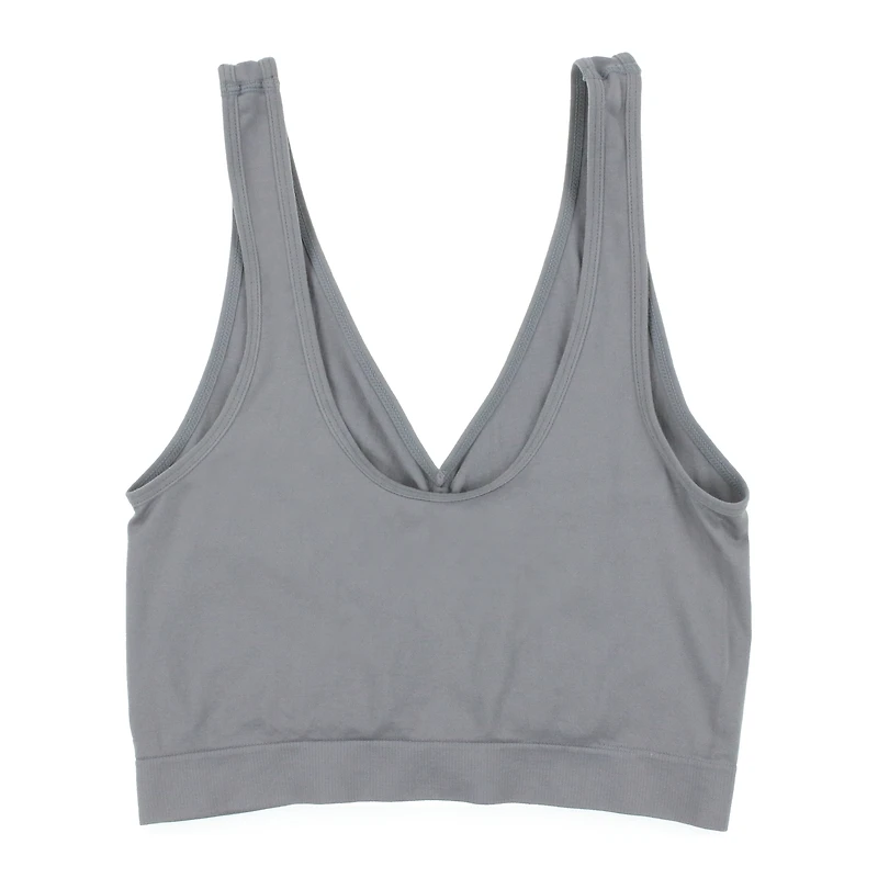 Gray Ruched Sports Bra