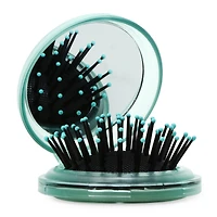 Rhinestone Pop-Up Travel Hair Brush With Mirror