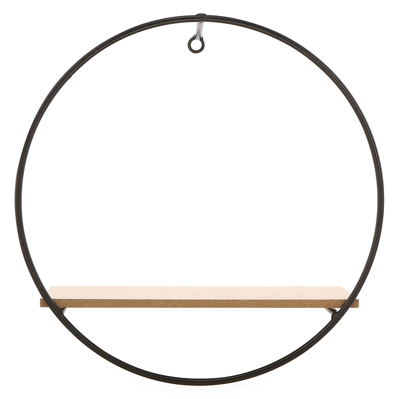 Round Metal & Wood Shelf 12in