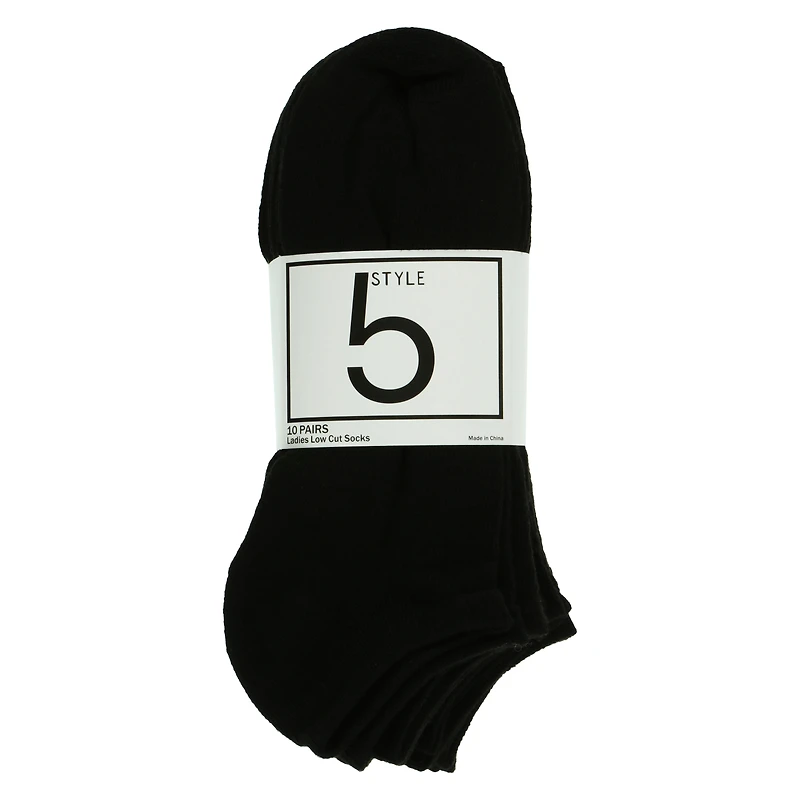 10-Pack Ladies Low Cut Socks