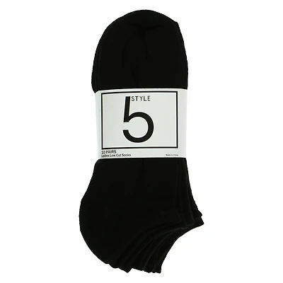 10-Pack Ladies Low Cut Socks