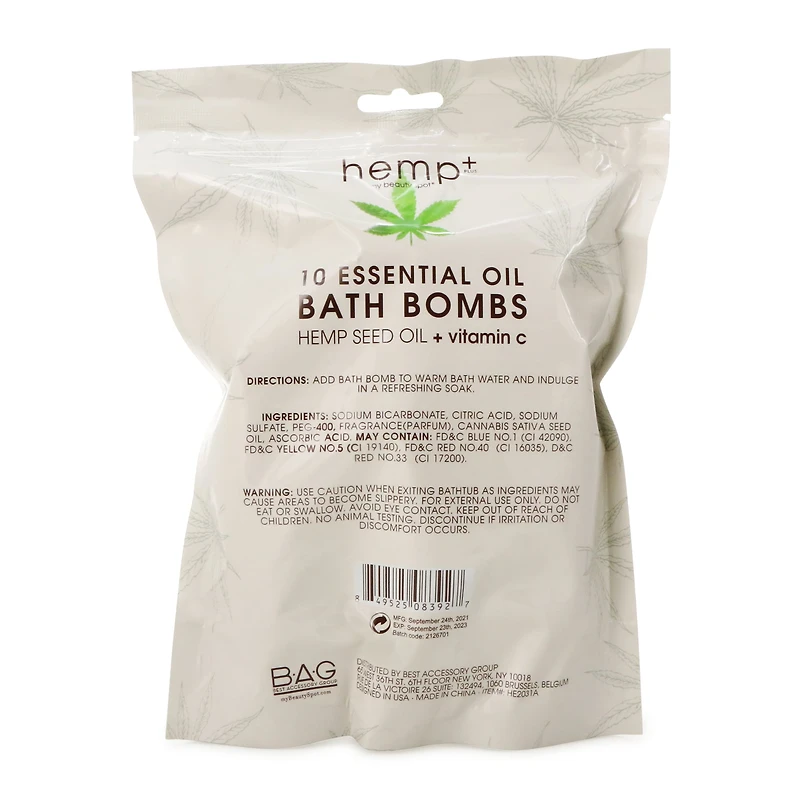 Hemp Seed Oil + Vitamin C Bath Bombs 10-Count