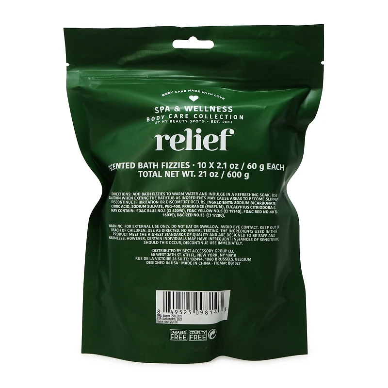 10-Count Scented Bath Fizzies With Eucalyptus Oil
