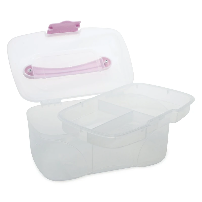 Storage Box With Removable Tray 9.3in x 6in - Clear & Lavender