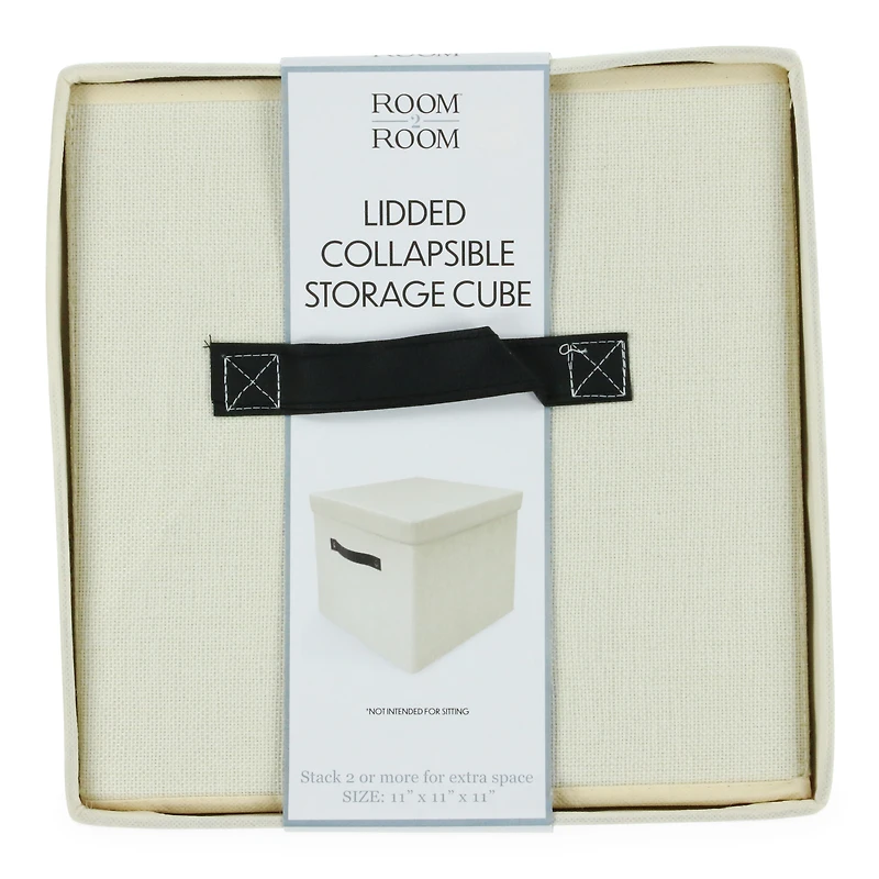 Collapsible Storage Bin With Lid 11in x