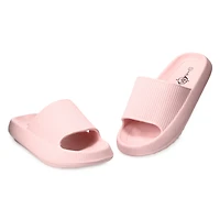 Ladies Pink Puff Slide Sandals