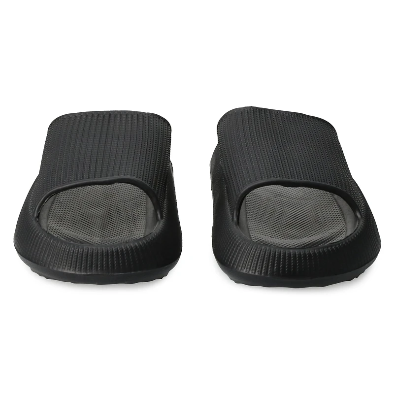 Ladies Black Puff Slide Sandals