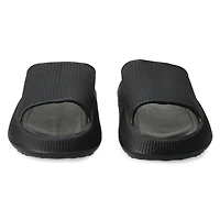Ladies Black Puff Slide Sandals