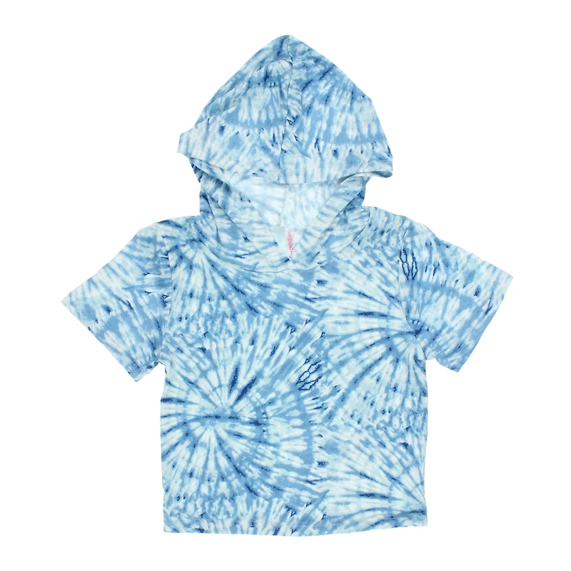 Tie Dye Short Sleeve Hoodie Sweatshirt