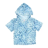 Tie Dye Short Sleeve Hoodie Sweatshirt