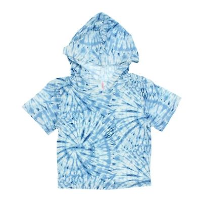 Tie Dye Short Sleeve Hoodie Sweatshirt