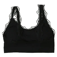 Black Ribbed Lace Bralette