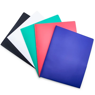 Primary Color 2-Pocket Poly Portfolio Folder (Styles May Vary)