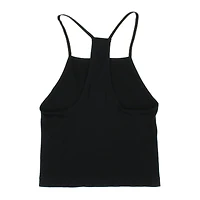 Black Ribbed Halter Tank Top