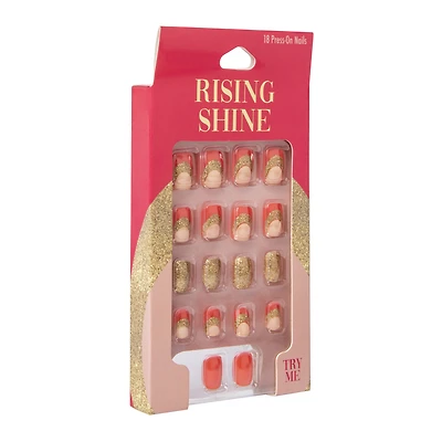 Press-On Nails, Rising Shine 18-Count