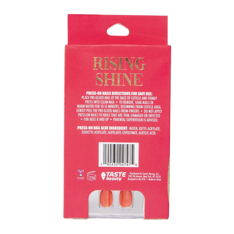Press-On Nails, Rising Shine 18-Count