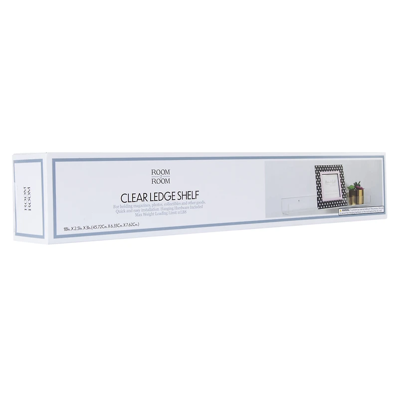Clear Ledge Floating Shelf 18in
