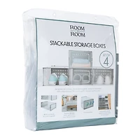 4-Count Stackable Storage Boxes Set