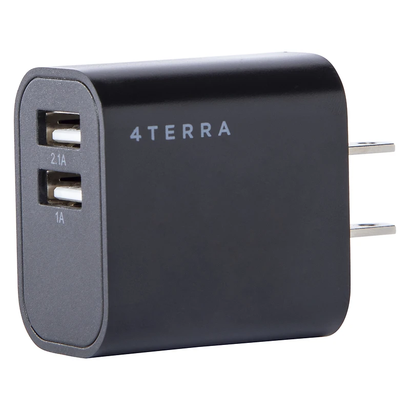 4Terra® Recycled USB-A Dual Port Wall Charger