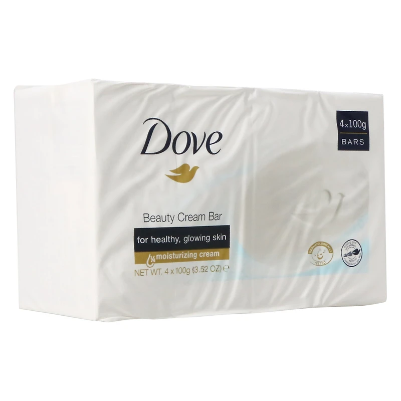 Dove Beauty Cream Bar 4-Count Soap, 100G Each
