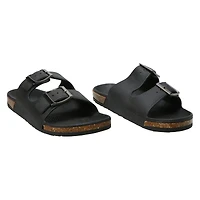 Men's Black Double Buckle Sandals