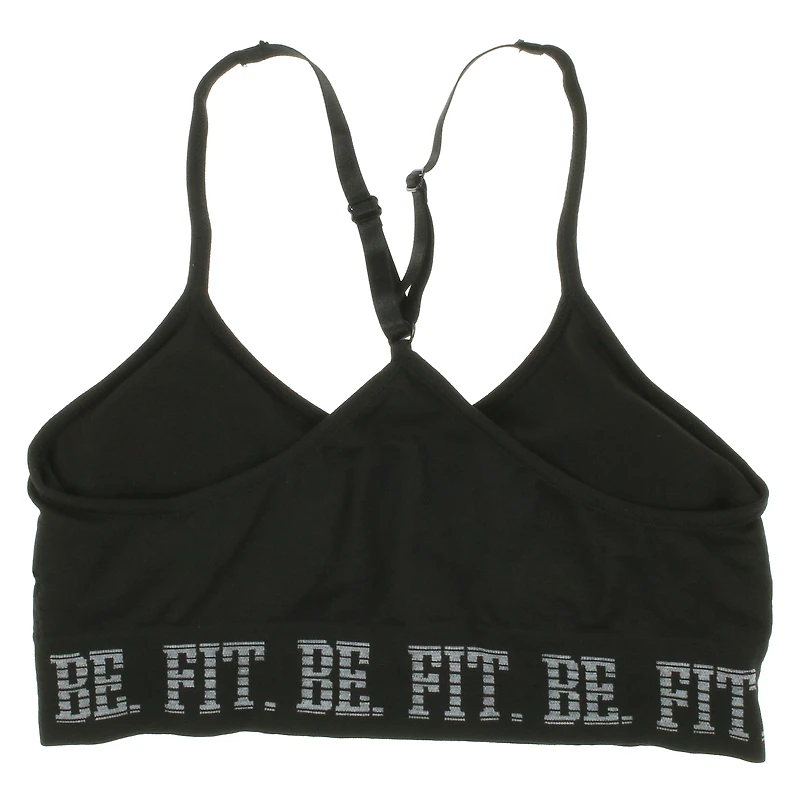 Black 'Be Fit' Sports Bra