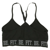 Black 'Be Fit' Sports Bra