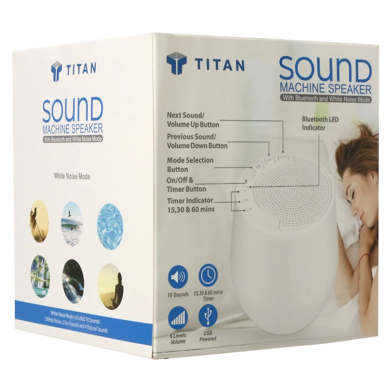 Bluetooth® Sound Machine Speaker w/ & White Noise Mode