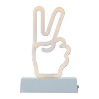 LED Peace Sign Neon Light With Stand 8.5in, Battery Operated