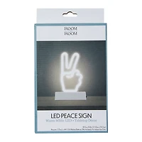 LED Peace Sign Neon Light With Stand 8.5in, Battery Operated