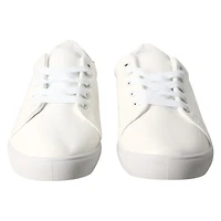 Ladies Metallic Pink Faux Leather Sneakers