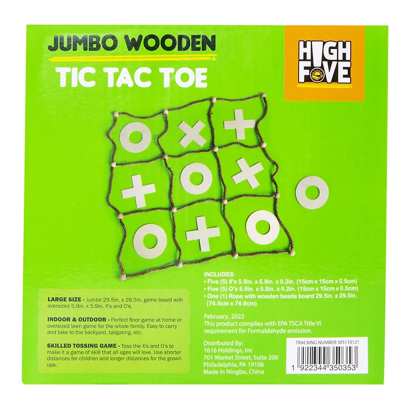 Jumbo Wooden Tic Tac Toe Game Set