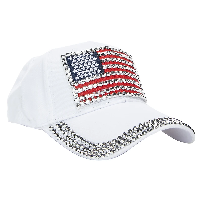 American Flag Bling Baseball Cap