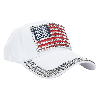 American Flag Bling Baseball Cap