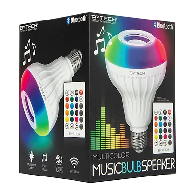 Color-Changing Speaker Light Bulb With Remote Control