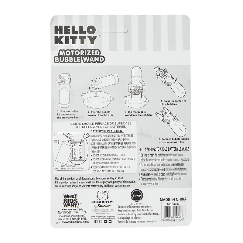 Hello Kitty® Motorized Bubble Wand & Bubble Solution