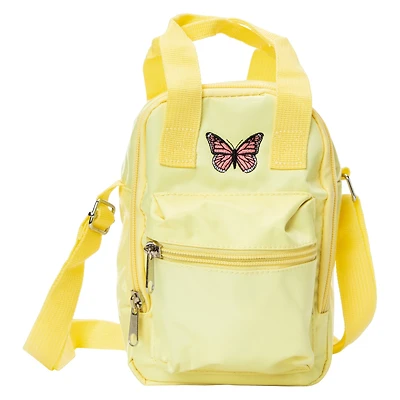 Blush Super Mini Sling Bag With Embroidered Rainbow Icon 6in x 8in