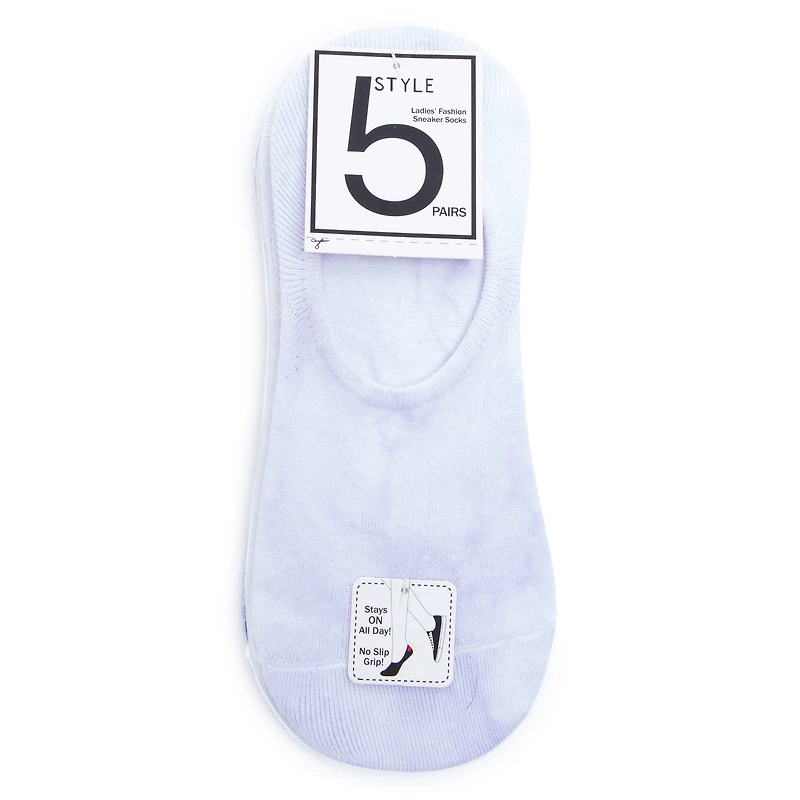 No-Show Sneaker Liner Socks 5-Pack - Lilac Tie Dye