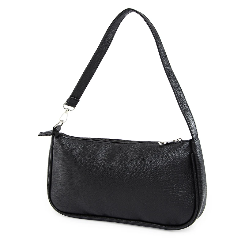 Y2K Retro Baguette Shoulder Bag - Black