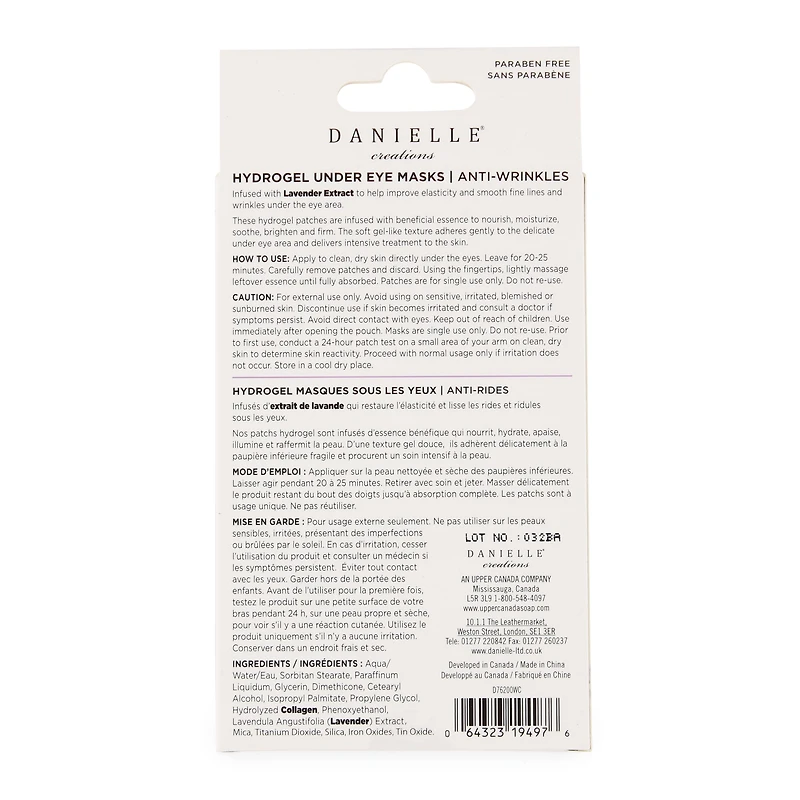 Danielle® Under Eye Wrinkles No More Hydrogel Eye Masks, 6-Pairs