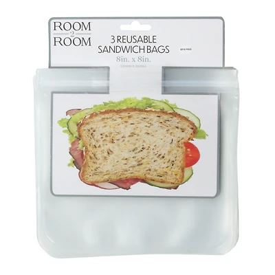 Bpa-Free Reusable Sandwich Bags 3-Count