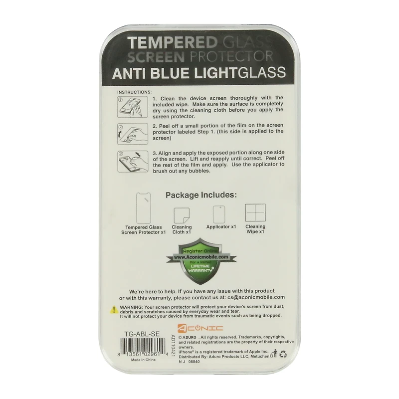 iPhone Se®/8®/7®/6® Tempered Glass Blue Light Screen Protector