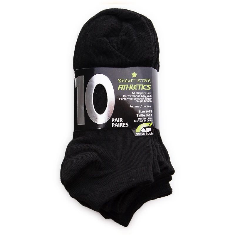 Ladies Black Low-Cut Socks 10-Pack