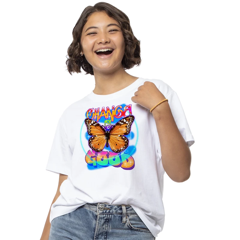 Airbrushed Butterfly 'Change Is Good' Graphic Tee
