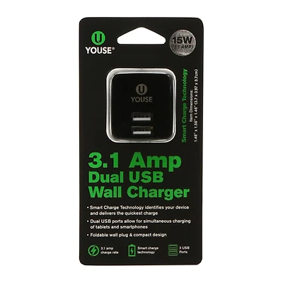 Dual USB Wall Charger 3.1 Amp
