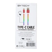 4ft Neon Rainbow USB-C Cable